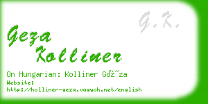 geza kolliner business card